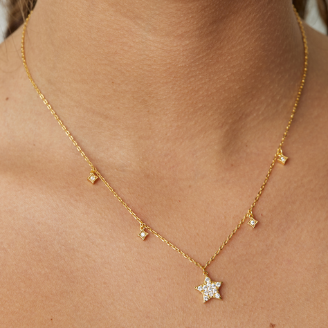Collar Shine Star bañado en oro Hadara Joyas-1