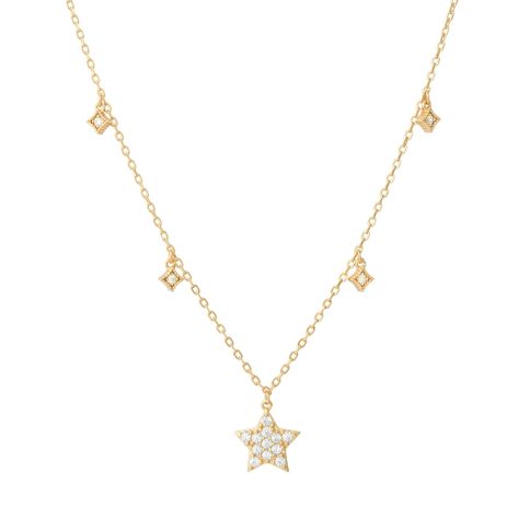 Collar Shine Star bañado en oro Hadara Joyas-0