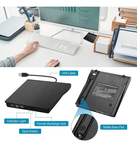 Quemador De Cd/dvd Portátil Externo Con Usb 3.0-4