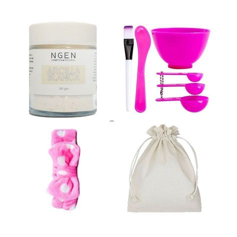Set Mascarilla Arcilla Blanca + Bowl + Cintillo + Saquito-0