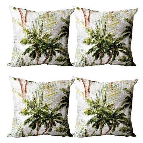 Set 4 Cojines Lona Palm Beach 50x50 cm Verde-0