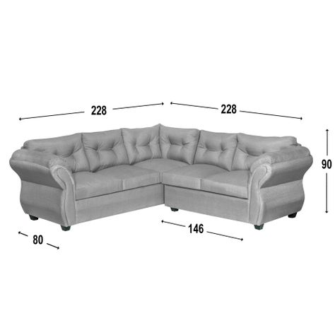 Sofa Seccional 3-2 Catalina Gris-2