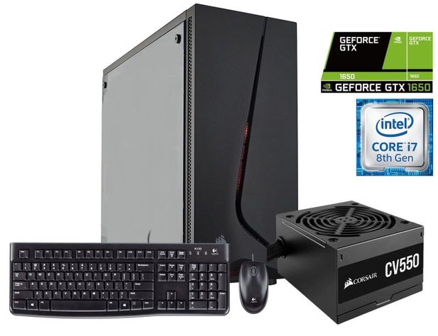 Desktop Gamer intel core i7-8700K/ 8GB/ 240GB SSD + 1TB HDD/ GTX 1650 4GB/ W10H-0