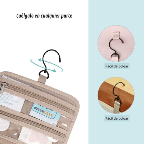 Bagsmart - Neceser de aseo para colgar más bolsa de cosmeticos - Turquesa-2