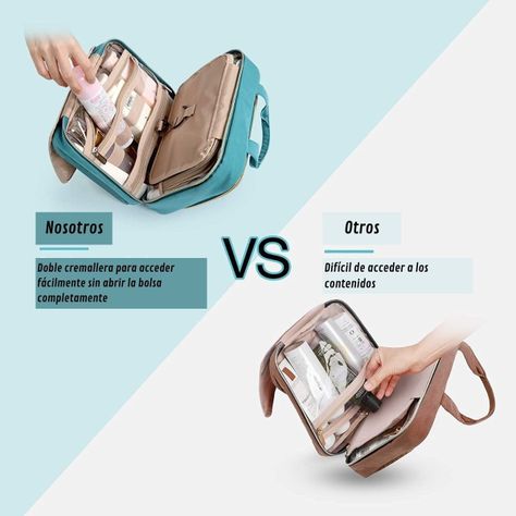Bagsmart - Neceser de aseo para colgar más bolsa de cosmeticos - Turquesa-3