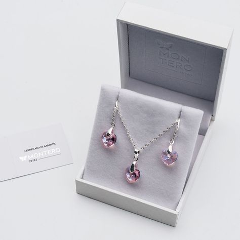 Conjunto Romance Cristales Genuinos Ligth Rose-2