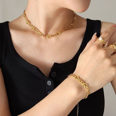 Collar Baño Oro Amarillo 18 Kilates Corazón Grumet-3