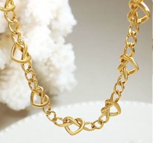 Collar Baño Oro Amarillo 18 Kilates Corazón Grumet-1
