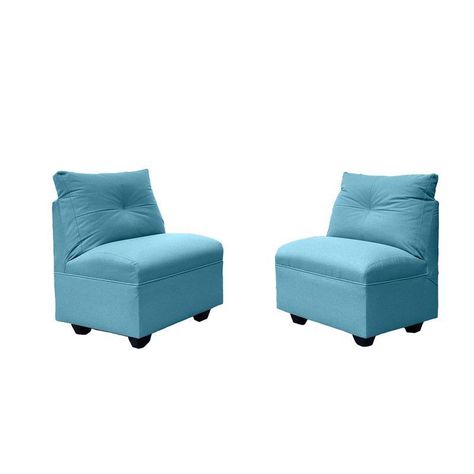 Par Butacas Mateo Chenille Turquesa Pata Plastica 1C-0