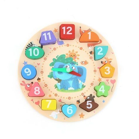 Reloj Bloque Enhebrador Juguete Madera-0