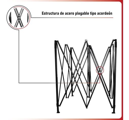Toldo Plegable 3x3 Carpa Impermeable Protección UV Rojo-7