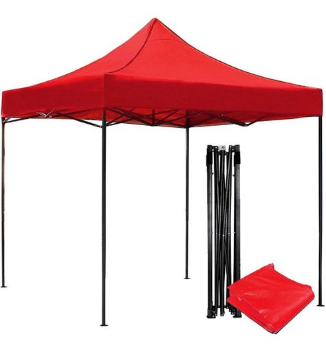 Toldo Plegable 3x3 Carpa Impermeable Protección UV Rojo-0