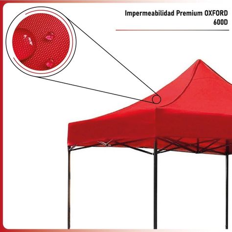 Toldo Plegable 3x3 Carpa Impermeable Protección UV Rojo-1