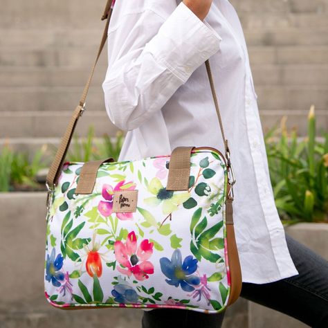 Bolso de notebook sustentable 13" y 14" pulgadas flores Paper Home-3