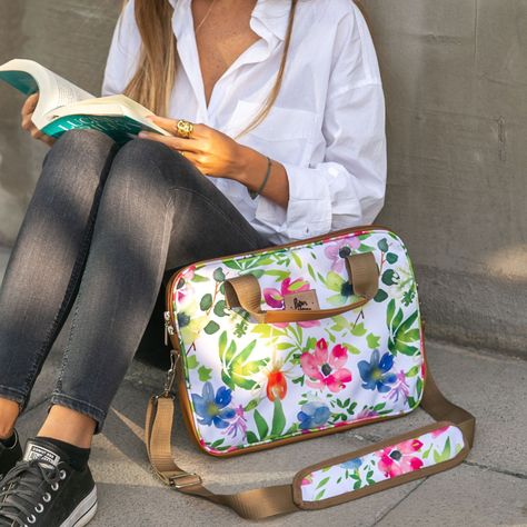 Bolso de notebook sustentable 13" y 14" pulgadas flores Paper Home-1