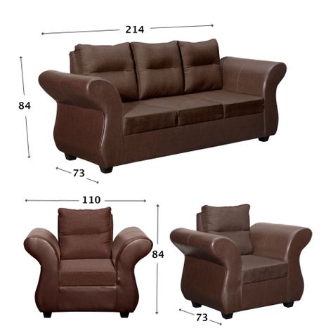 Juego de Living Zara 3.1.1 Tela-Pu Chocolate-1