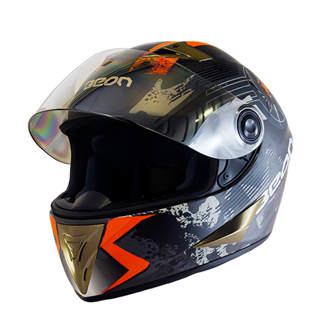 CASCO MOTO FULL FACE NEGRO/NARANJO BEON-2