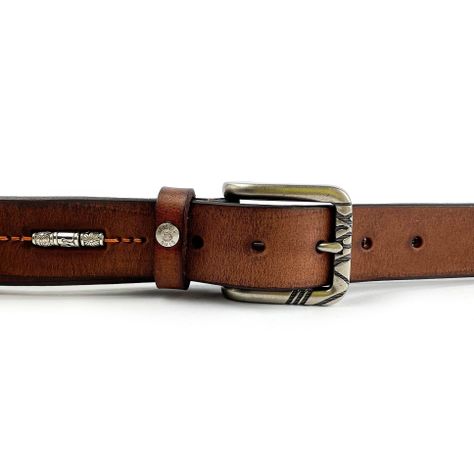 Cinturón Gino Rodinis 1984 Tabaco  95cm-1