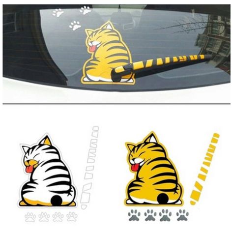 ADHESIVO TRASERO GATO AMARILLO-1