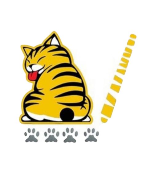 ADHESIVO TRASERO GATO AMARILLO-0