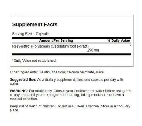 Suplemento En Capsulas Resveratrol Swanson 250 Mg-1