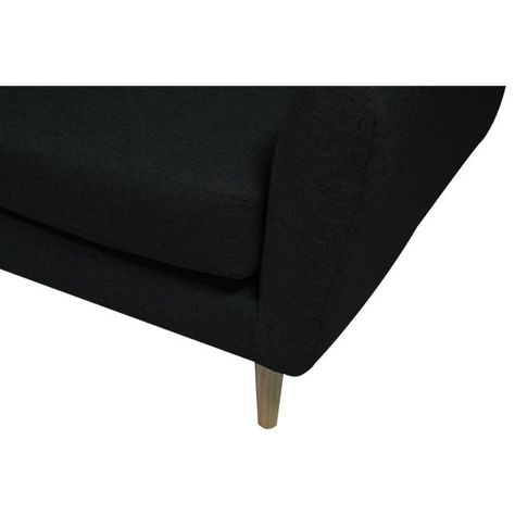 Sofá Lenora Chenille Tipo Lino Negro 3 Cuerpos-2