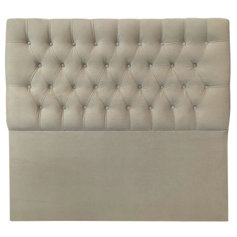 Respaldo Capitoné Premium Felpa Beige - King-0