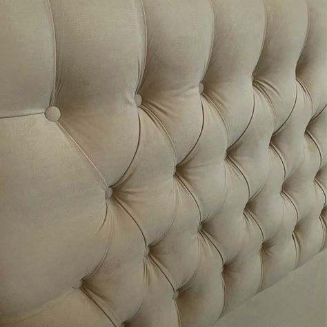 Respaldo Capitoné Premium Felpa Beige - King-1