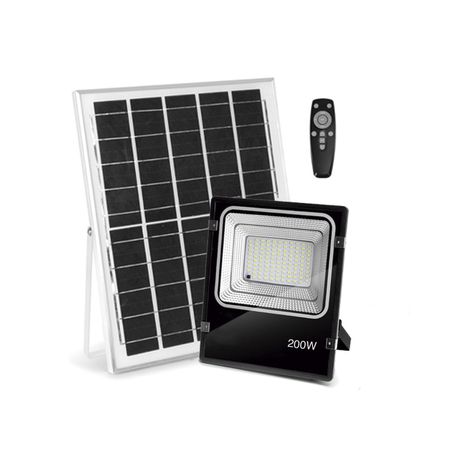 Foco Proyector LED Solar Con Sensor 200W Luz Fría-1