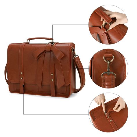 Ecosusi Maletín BOW removible para laptop 15.6"- Camel-7