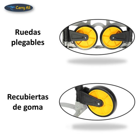 Carro de Carga Plegable Tipo Yegua 150 Kilos Cuerda Rodamientos-5