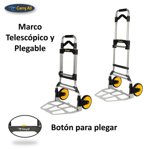 Carro de Carga Plegable Tipo Yegua 150 Kilos Cuerda Rodamientos-3