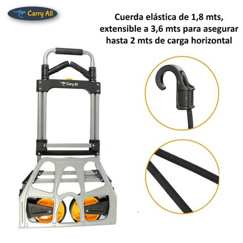 Carro de Carga Plegable Tipo Yegua 150 Kilos Cuerda Rodamientos-6