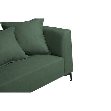 Sofá Cordelia Chenille Tipo Lino Verde 2 Cuerpos-2