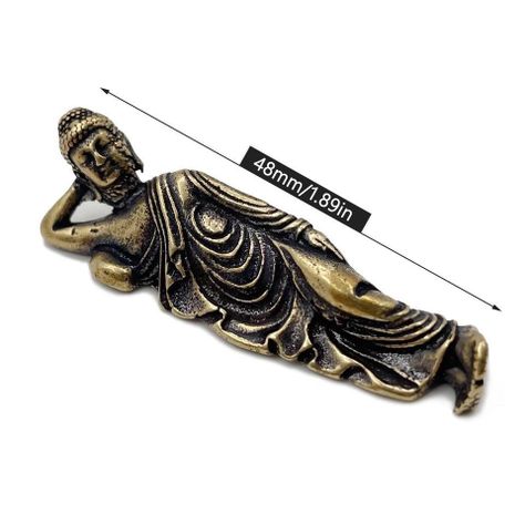 Adorno Buda Adulto Pose Acostada De Cobre Artesanía Budha-1