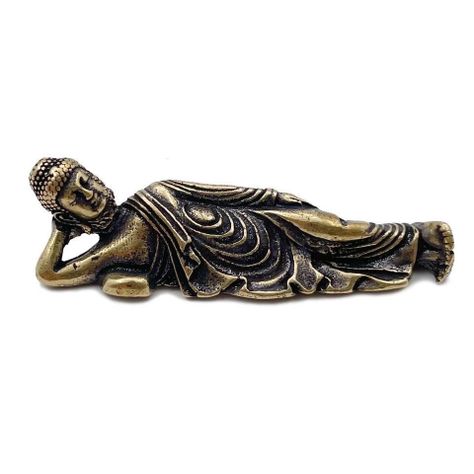 Adorno Buda Adulto Pose Acostada De Cobre Artesanía Budha-0