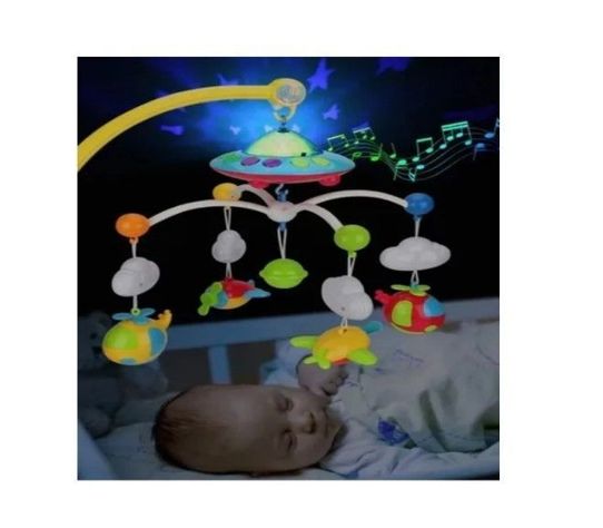 Movil Musical Con Control Y Luz De Proyeccion Para Bebe-3