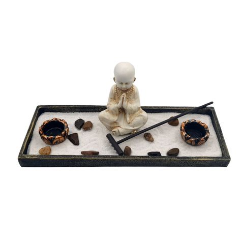 Monje Buda Jardin Budha C/Accesorio 31x12x11cm-1