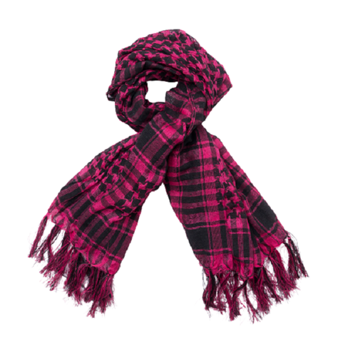  Bufanda Pañuelo a Cuadros Bicolor, Fucsia Negro.-0