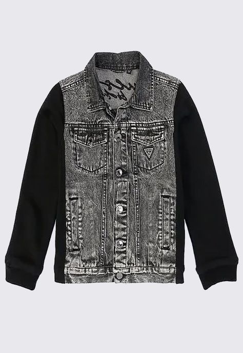 Chaqueta G Kids Black Denim Jacket Wfleece-0
