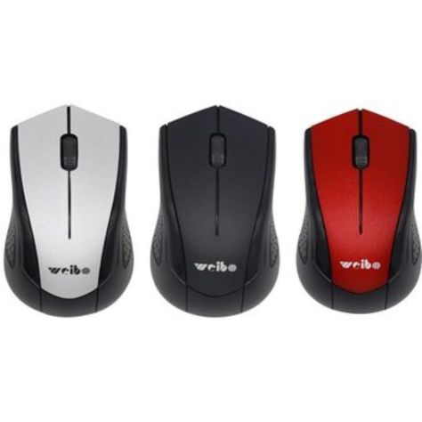 Mouse Inalámbrico Weibo - NEGRO CON ROJO-1