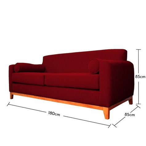 Sofá Meli Chenille Tipo Lino Rojo 2 Cuerpos-4