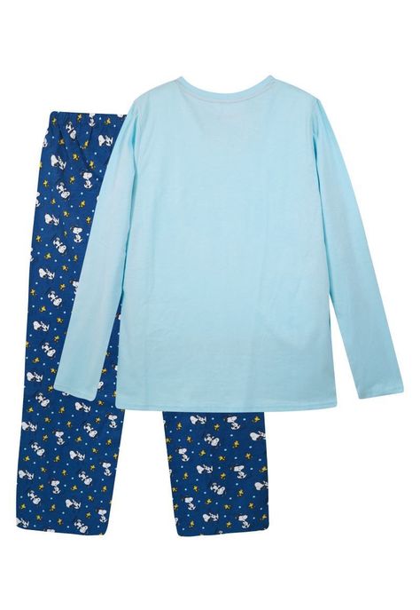 Pijama Mujer Gorro Celeste Snoopy-1