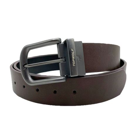 Cinturón Reversible Topwolf Timber Ajustable Café Negro Ref15 -0