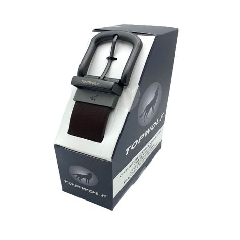 Cinturón Reversible Topwolf Timber Ajustable Café Negro Ref15 -3