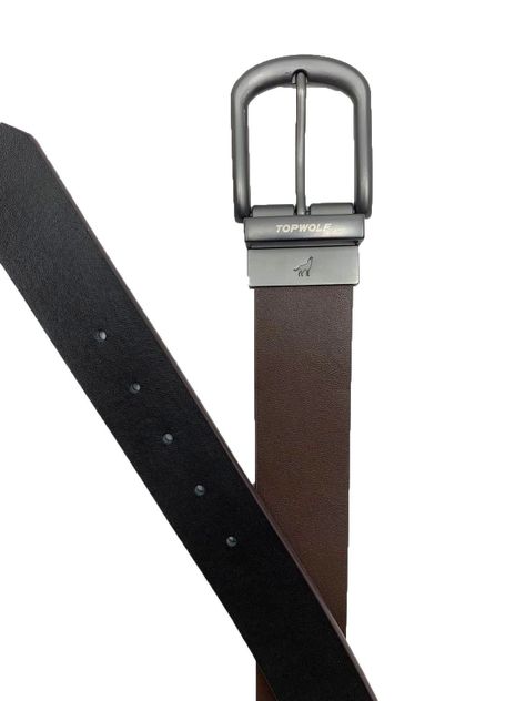 Cinturón Reversible Topwolf Timber Ajustable Café Negro Ref15 -2