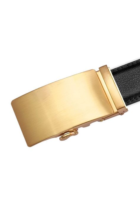 Cinturon ejecutivo automatico cuero negro hombre. Pure Golden-1