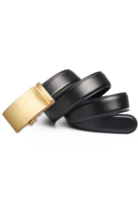 Cinturon ejecutivo automatico cuero negro hombre. Pure Golden-0