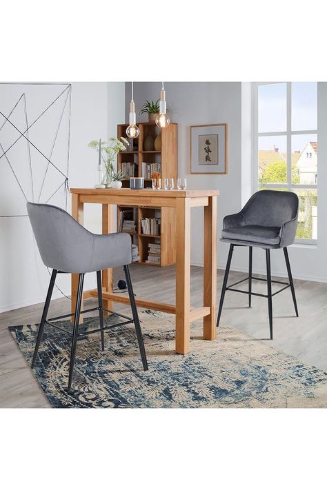 Pack 2 Sillas de Bar Frankfurt Gris-5
