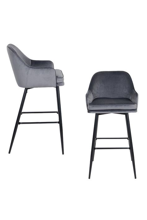 Pack 2 Sillas de Bar Frankfurt Gris-3